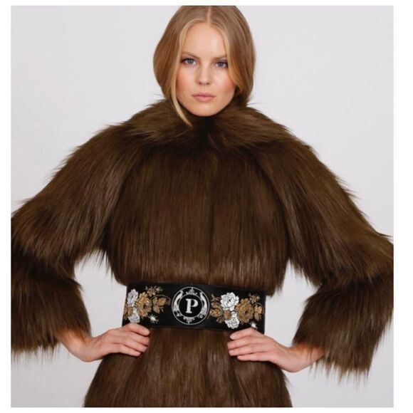 Pelush Women's Aztec Print‎ Gathered Belt Luxury NYC designer - Picture 1 of 8